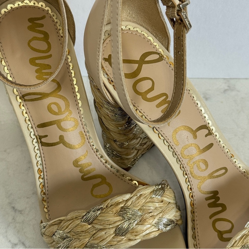 Sam Edelman Yoana Metallic Rafia Sandal - Picture 5 of 13